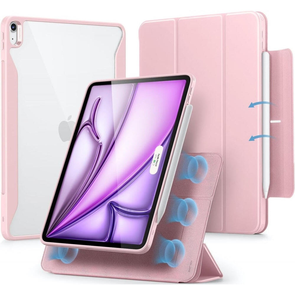 Μαγνητική Θήκη με Υποδοχή Apple Pencil - Apple iPad Air 13" 2025 / 2024 - ESR Rebound Hybrid 360 - Pink (4894240193891)