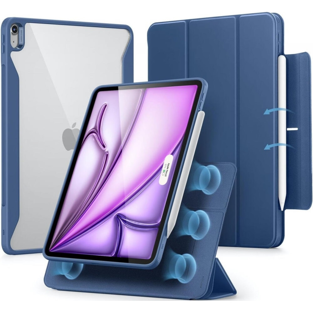 Μαγνητική Θήκη με Υποδοχή Apple Pencil - Apple iPad Air 13" 2025 / 2024 - ESR Rebound Hybrid 360 - Navy Blue (4894240193839)
