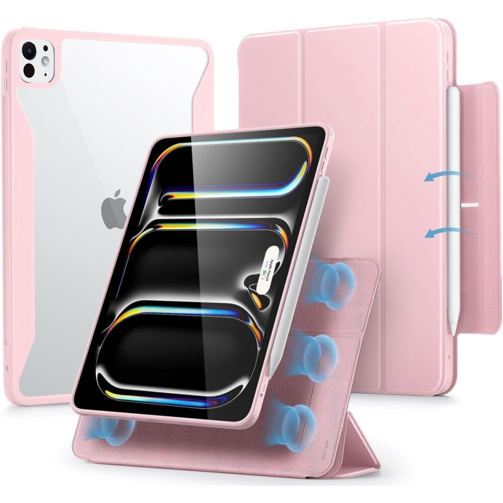 Μαγνητική Θήκη με Υποδοχή Apple Pencil - Apple iPad Pro 13" 2025 / 2024 - ESR Rebound Hybrid 360 - Pink (4894240193778)