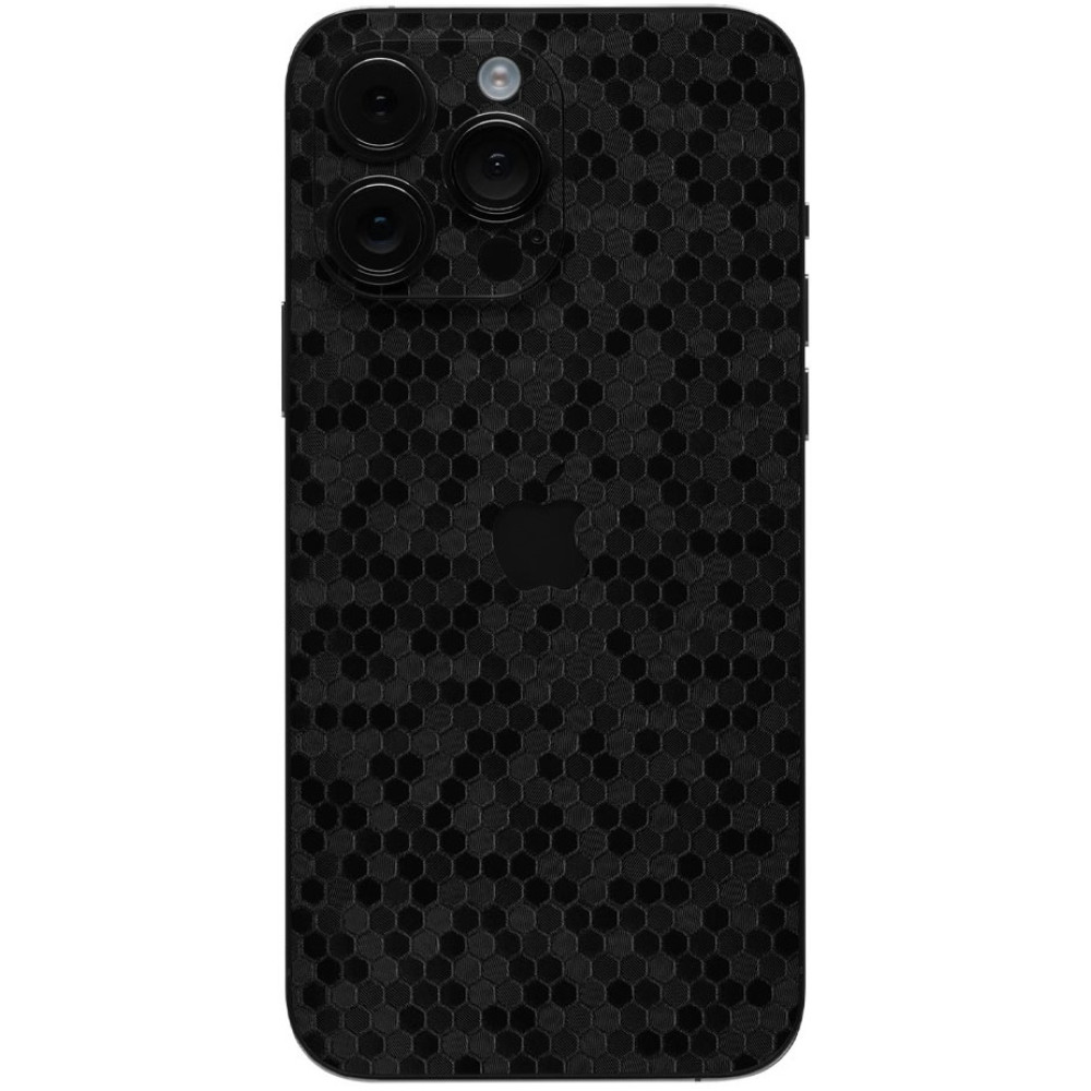 Αυτοκόλλητο Skin Προστασίας Πλάτης - Apple iPhone 15 Pro - Gams Premium Vinyl Skin Back Plate - Honeycomb Black (GAMS-VNL-SKIN-HBK-001-076)