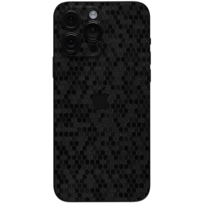 Αυτοκόλλητο Skin Προστασίας Πλάτης - Apple iPhone 15 Pro - Gams Premium Vinyl Skin Back Plate - Honeycomb Black (GAMS-VNL-SKIN-HBK-001-076)