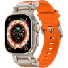 Tech-Protect Delta Pro - Premium Λουράκι Σιλικόνης Apple Watch Ultra2/Ultra1/SE/10/9/8/7/6/5/4 (49/46/45/44mm) - Orange / Titanium (5906302310647)