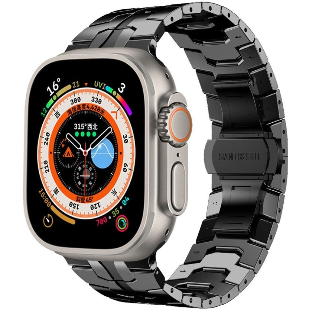 Tech-Protect Stainless Line - Μεταλλικό Λουράκι από Ανοξείδωτο Ατσάλι - Apple Watch Ultra/SE/11/10/9/8/7/6/5/4 (49/46/45/44mm) - Black (5906203699575)