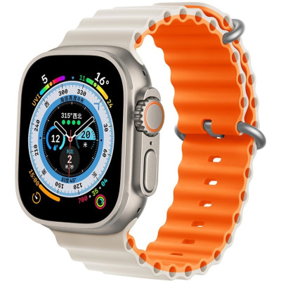 Tech-Protect Iconband Pro - Λουράκι Σιλικόνης Apple Watch Ultra/SE/11/10/9/8/7/6/5/4 (49/46/45/44mm) - Starlight / Orange (5906302310289)