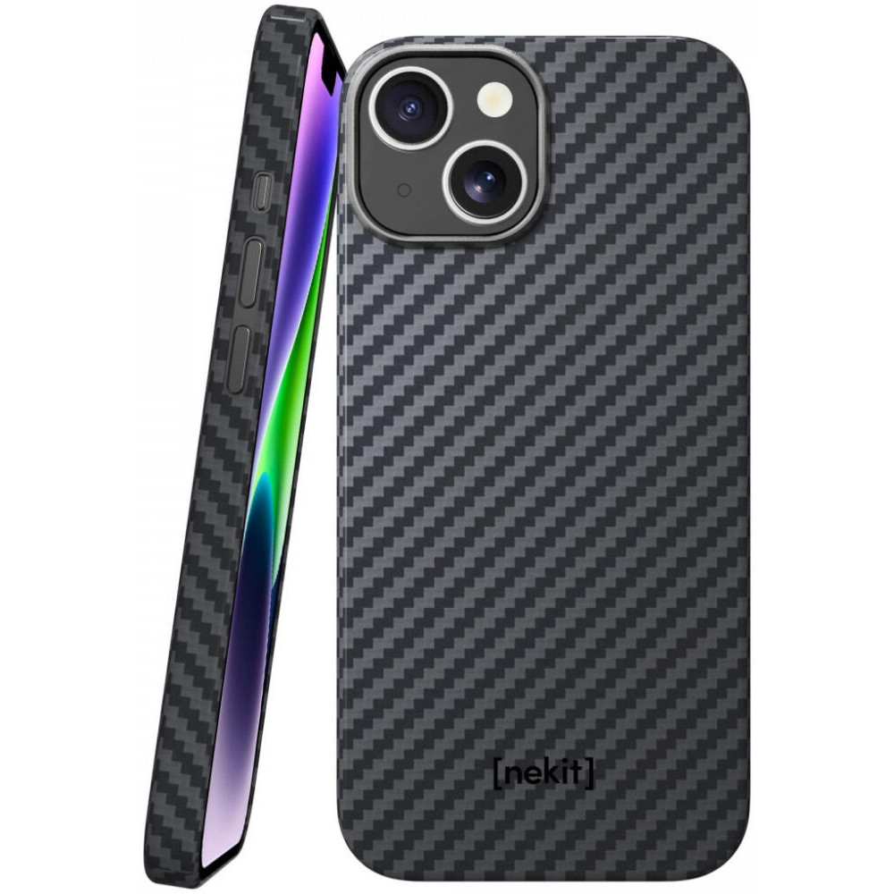 Nekit Fiber - Σκληρή MagSafe Θήκη Aramid Fiber - Apple iPhone 14 - 1mm - 1500D Kevlar - Black (8719246451942)