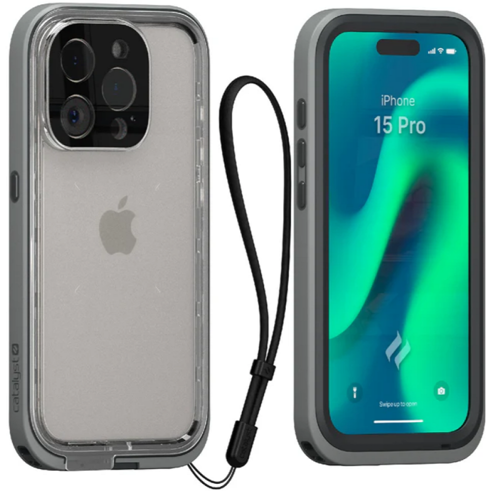 Catalyst Total Protection - Διάφανη Αδιάβροχη Θήκη Apple iPhone 15 Pro - Titanium Gray (CATIPHO15GRYMP)
