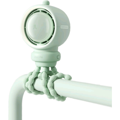 JisuLife Stroller Fan Life2 S - Φορητό Επαναφορτιζόμενο Ανεμιστηράκι με Ψηφιακή Οθόνη LED / Φωτάκι Νυκτός / Φίλτρο Καθαρισμού Αέρα / 100 Ταχύτητες & Ρυθμιζόμενη Αποσπώμενη Βάση - 5000mAh - Mint Green (6975061533139)