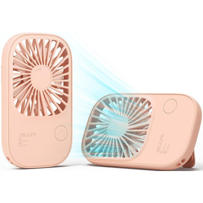 JisuLife Handheld Fan Life2 - Φορητό Επαναφορτιζόμενο Ανεμιστηράκι Χειρός / Γραφείου με KickStand & Λουράκι Λαιμού - 2000mAh - Pink (6975061532255)