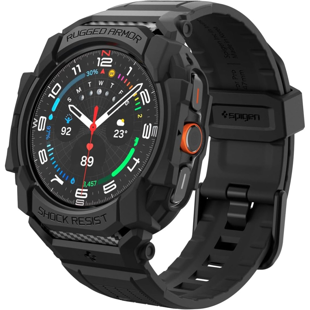 Unibody Θήκη Σιλικόνης - Samsung Galaxy Watch Ultra 2025 / 2024 47mm - Spigen Rugged Armor Pro - Matte Black (ACS08427)