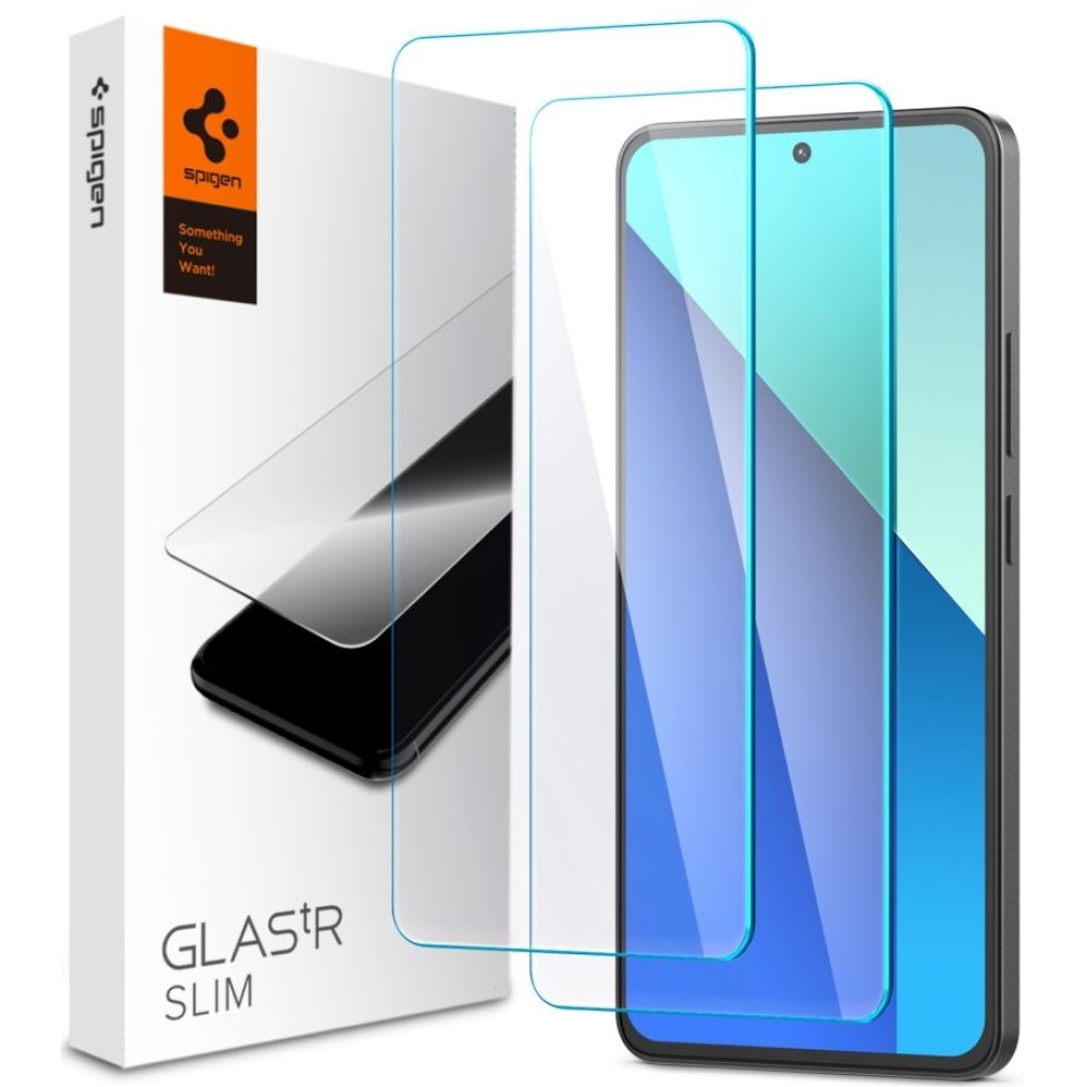 Αντιχαρακτικό Γυαλί Οθόνης - Xiaomi Redmi Note 13 5G / Redmi Note 13 4G / Redmi Note 13 Pro 4G / Redmi Note 13 Pro 5G / Redmi Note 14S - Spigen GLAS.tR Slim Premium Tempered Glass - Clear - 2 Τεμάχια (AGL08295)