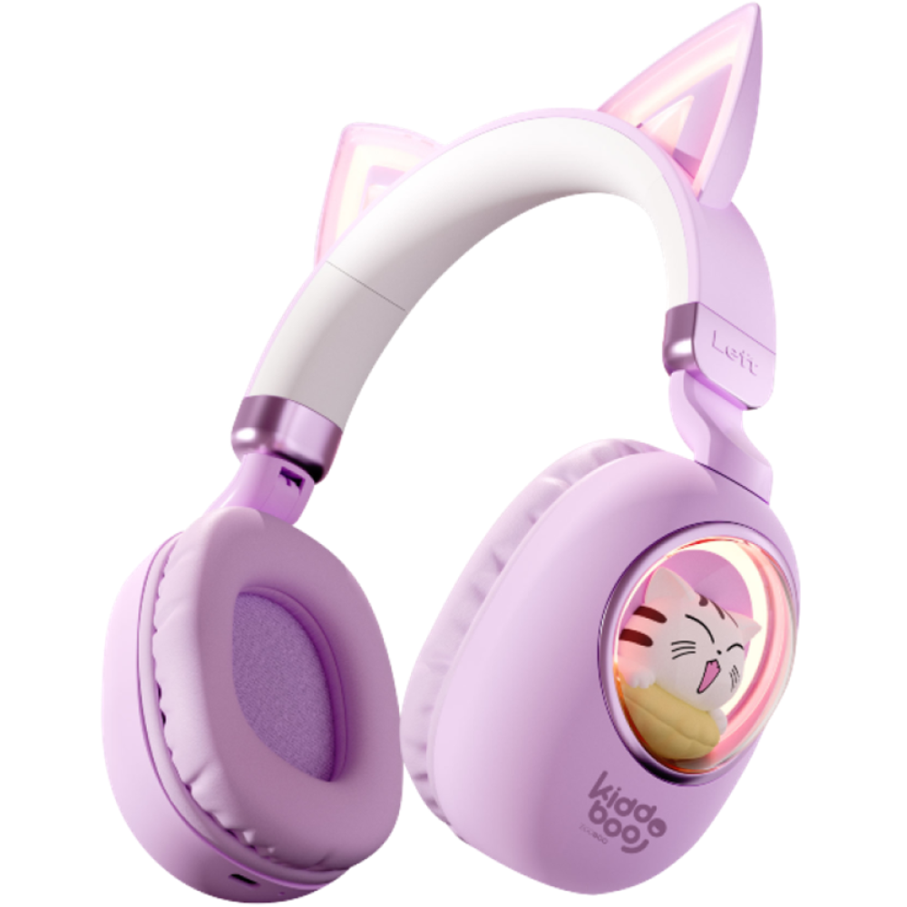 Kiddoboo Bluetooth Headphones Delulu - Ασύρματα Ακουστικά Κεφαλής για Παιδιά με Ασφαλή Μέγιστη Ένταση Ήχου & LED Φωτισμό - Lavender (KBKID5LVD)
