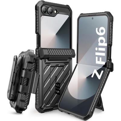 Ανθεκτική Θήκη με Κλιπ Ζώνης & Kickstand - Samsung Galaxy Z Flip7 FE / Z Flip6 - Supcase Unicorn Beetle Pro - Black (843439147140)