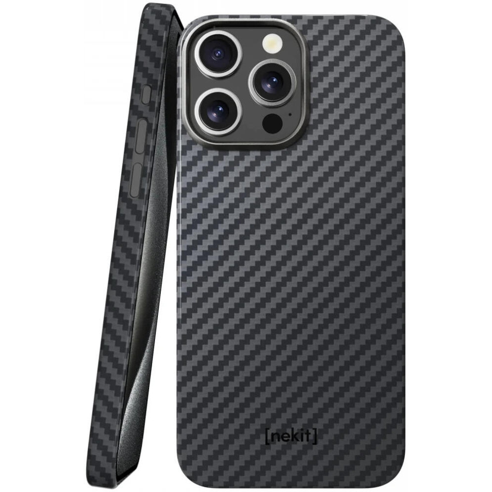 Nekit Fiber - Σκληρή MagSafe Θήκη Aramid Fiber - Apple iPhone 15 Pro - 1mm - 1500D Kevlar - Black (8719246451904)