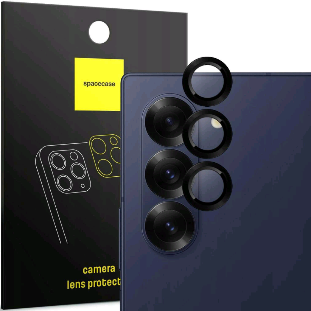 Αντιχαρακτικό Γυαλί Προστασίας για Φακό Κάμερας με Πλαίσιο Αλουμινίου - Samsung Galaxy Z Fold6 - Spacecase Camera Ring - Black (5905719110994)