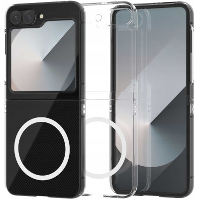 Διάφανη Σκληρή Θήκη MagSafe - Samsung Galaxy Z Flip6 - Spacecase Crystal MagCase - 2mm - Clear (5905719110840)