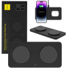 Spacecase WM3B Wireless Desktop Dual Charger MagCharge - Βάση Ασύρματης Φόρτισης MagSafe για iPhone 16 / 15 / 14 / 13 / 12 & AirPods - 15W - Black (5905719110352)