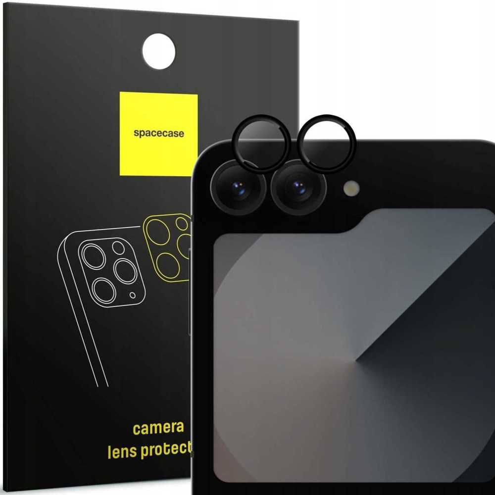Αντιχαρακτικό Γυαλί Προστασίας για Φακό Κάμερας με Πλαίσιο Αλουμινίου - Samsung Galaxy Z Flip6 - Spacecase Camera Ring - Black (5905719110987)