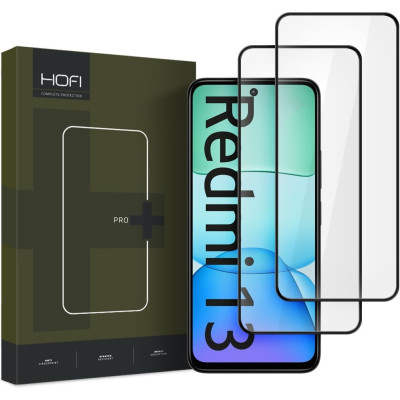 Full Face Αντιχαρακτικό Γυαλί Οθόνης - Xiaomi Redmi 13 4G - Hofi Premium Pro+ Tempered Glass - 2 Τεμάχια - Black (5906302310395)