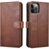 iCarer Crazy Horse Real Leather Detachable 2 in 1 Wallet - Δερμάτινη Θήκη / Πορτοφόλι με RFID - Apple iPhone 12 / 12 Pro - Coffee (WMI1207-CO)