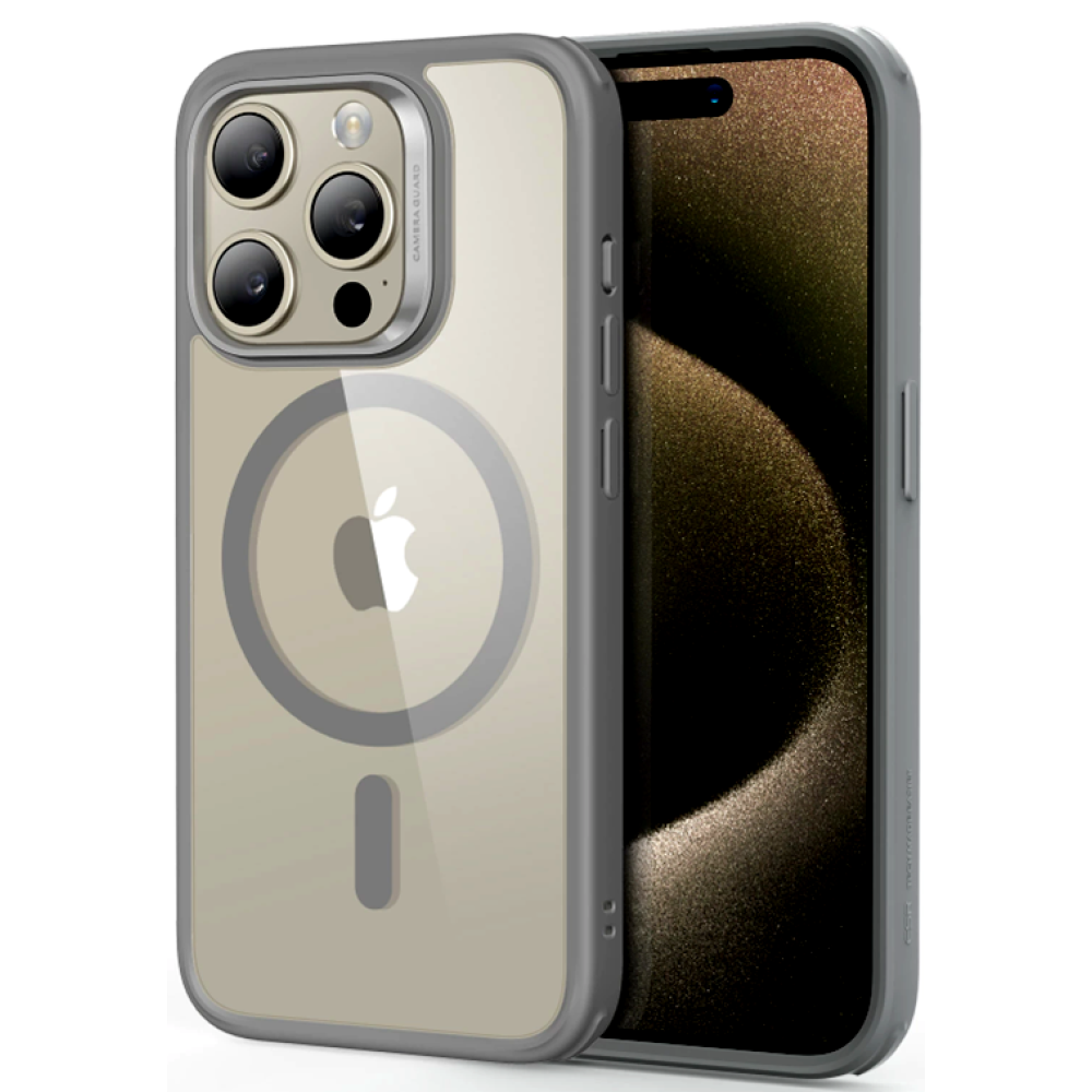 Θήκη Apple iPhone 15 Pro Max - ESR Classic Hybrid HaloLock Ανθεκτική με MagSafe - Clear / Grey (4894240190166)
