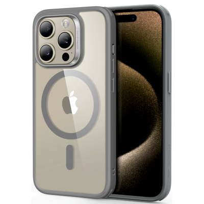 Θήκη Apple iPhone 15 Pro Max - ESR Classic Hybrid HaloLock Ανθεκτική με MagSafe - Clear / Grey (4894240190166)