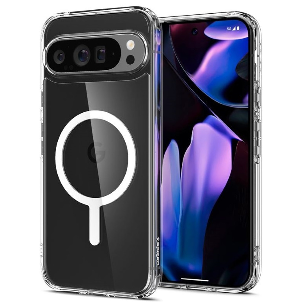 Σκληρή Ανθεκτική MagSafe Θήκη - Google Pixel 9 / 9 Pro - Spigen Ultra Hybrid OneTap Metal Ring MagFit - White (ACS07686)
