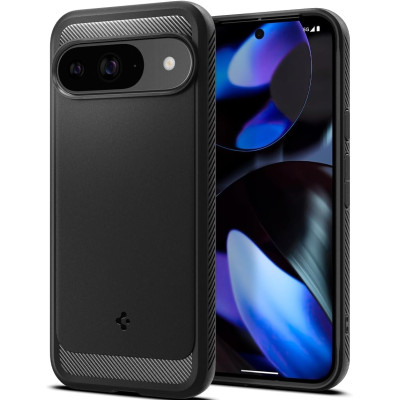 Ανθεκτική Θήκη Σιλικόνης - Google Pixel 9 / 9 Pro - Spigen Rugged Armor - Matte Black (ACS07685)