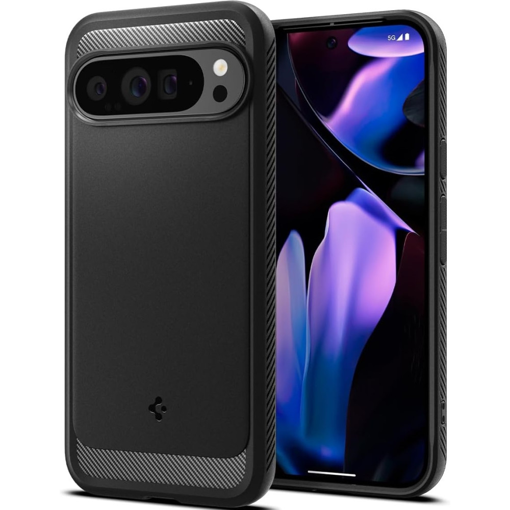 Ανθεκτική Θήκη Σιλικόνης - Google Pixel 9 Pro XL - Spigen Rugged Armor - Matte Black (ACS07719)