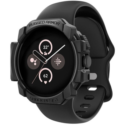 Spigen Rugged Armor - Ανθεκτική Θήκη Σιλικόνης - Google Pixel Watch 3 / 2 / 1 41mm - Matte Black (ACS07555)