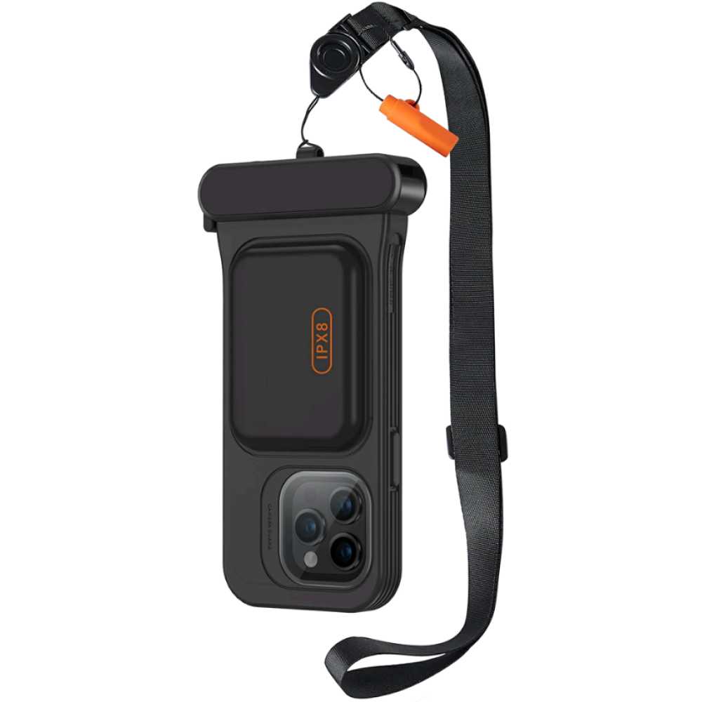 ESR Waterproof Pouch Pro - Αδιάβροχη Θήκη με Λουράκι Λαιμού & Υποδοχή για Κάρτες - Apple iPhone 15 Pro / 14 Pro / 13 Pro - IPX8 - Black (4894240195703)