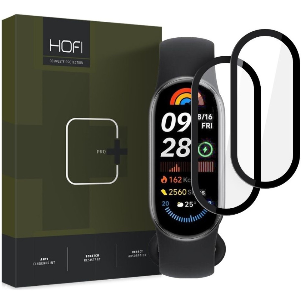 Hofi Premium Pro+ Hybrid Tempered Glass - Αντιχαρακτικό Γυαλί Οθόνης - Xiaomi Smart Band 9 / 9 NFC - 2 Τεμάχια - Black (5906302375868)