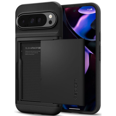Ανθεκτική Θήκη με Υποδοχή για Κάρτες - Google Pixel 9 Pro XL - Spigen Slim Armor CS - Black (ACS07729)