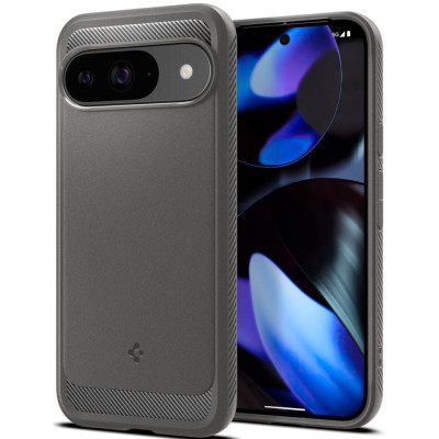 Ανθεκτική Θήκη Σιλικόνης - Google Pixel 9 / 9 Pro - Spigen Rugged Armor - Marble Gray (ACS07783)