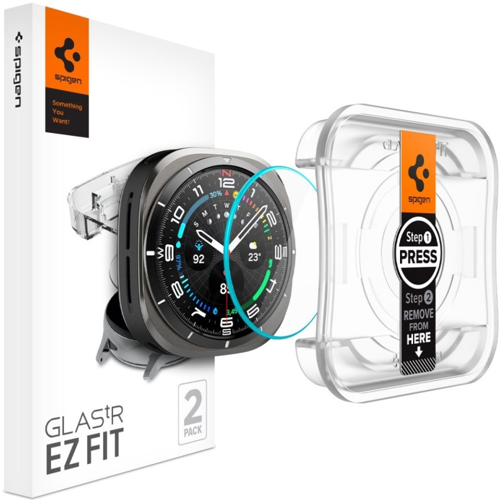 Αντιχαρακτικό Γυαλί Οθόνης - Samsung Galaxy Watch Ultra 2025 / 2024 47mm - Spigen Tempered Glass GLAS.tR EZ Fit - 2 Τεμάχια - Clear (AGL08349)