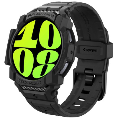 Spigen Rugged Armor Pro - Unibody Θήκη Σιλικόνης - Samsung Galaxy Watch 7 40mm - Matte Black (ACS08336)