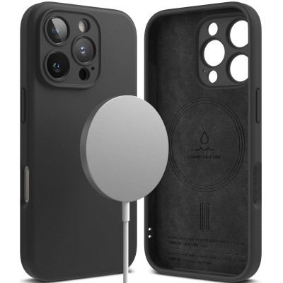 Ανθεκτική MagSafe Θήκη Σιλικόνης - Apple iPhone 16 Pro - Ringke Silicone Magnetic - Black (8809961789946)