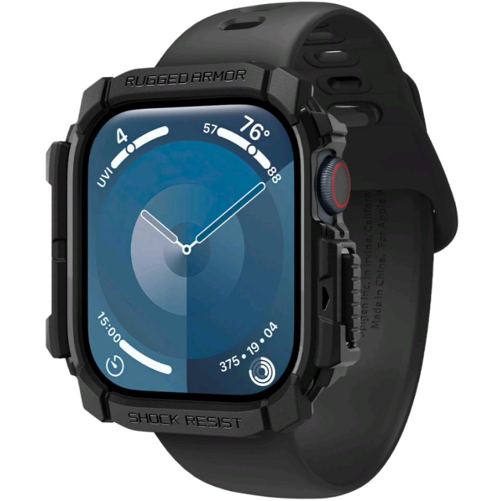 Ανθεκτική Θήκη Σιλικόνης - Apple Watch 11 / 10 42mm - Spigen Rugged Armor - Matte Black (ACS08585)