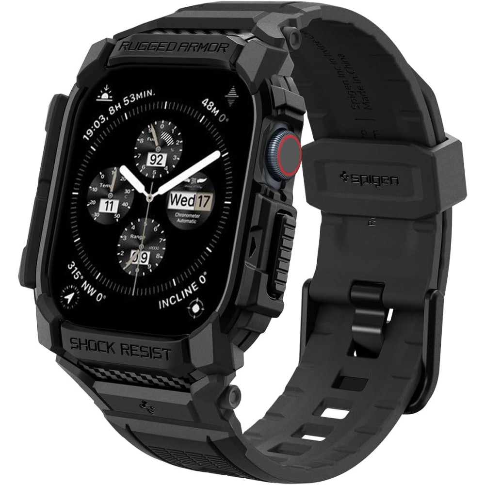 Unibody Θήκη Σιλικόνης - Apple Watch 11 / 10 42mm - Spigen Rugged Armor Pro - Matte Black (ACS08591)