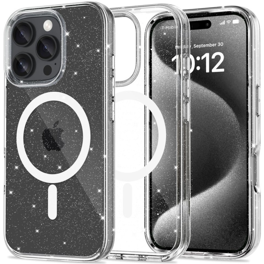 Σκληρή Διάφανη Θήκη MagSafe - Apple iPhone 16 Pro Max - Tech-Protect FlexAir Hybrid - Glitter (5906302311453)