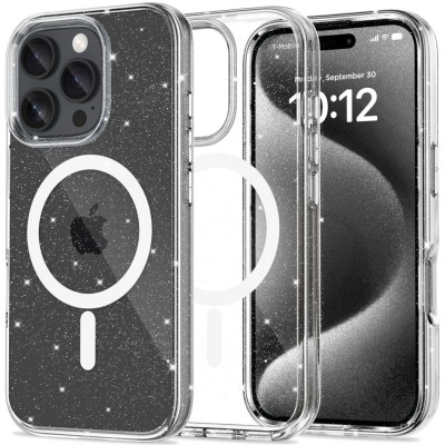 Σκληρή Διάφανη Θήκη MagSafe - Apple iPhone 16 Pro Max - Tech-Protect FlexAir Hybrid - Glitter (5906302311453)