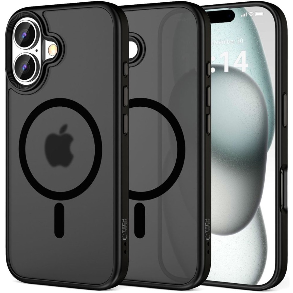 Θήκη Apple iPhone 16 - Tech-Protect MagMat Σκληρή Ημιδιάφανη με MagSafe - Matte Black (5906302311088)