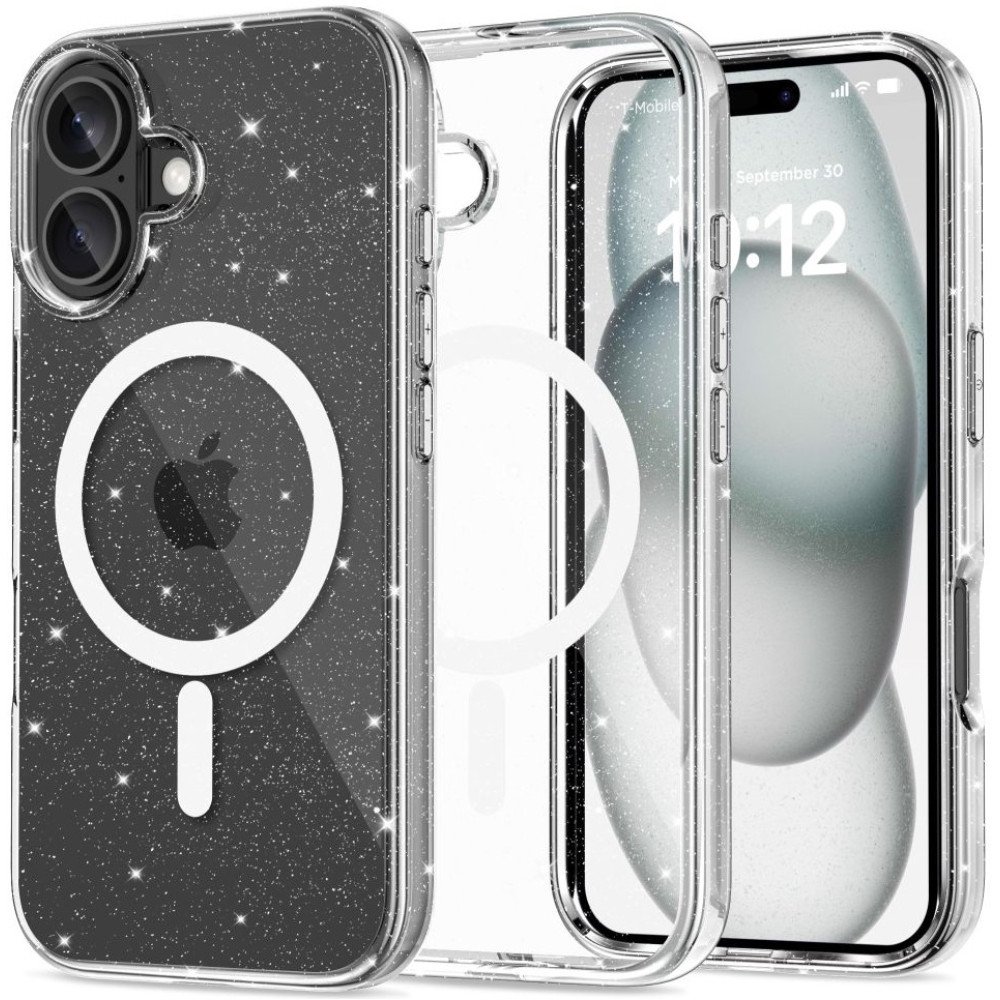 Θήκη Apple iPhone 16 - Tech-Protect FlexAir Hybrid Σκληρή Διάφανη με MagSafe - Glitter (5906302311422)