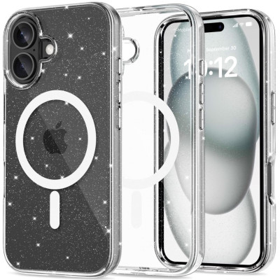 Θήκη Apple iPhone 16 - Tech-Protect FlexAir Hybrid Σκληρή Διάφανη με MagSafe - Glitter (5906302311422)