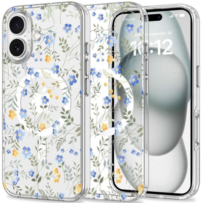 Θήκη Apple iPhone 16 - Tech-Protect MagMood Σκληρή με MagSafe - Spring Flowers (5906302311507)