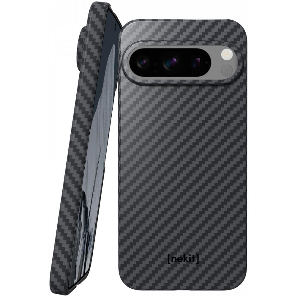 Θήκη Google Pixel 9 / 9 Pro - Nekit Fiber Σκληρή με MagSafe Aramid Fiber - 1mm - 1500D Kevlar - Black (8719246451997)