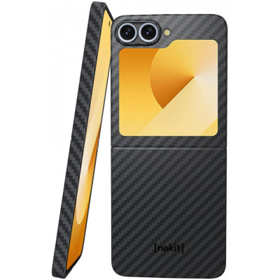 Θήκη Samsung Galaxy Z Flip7 FE / Z Flip6 - Nekit Fiber Σκληρή με MagSafe Aramid Fiber - 1mm - 1500D Kevlar - Black (8719246458606)