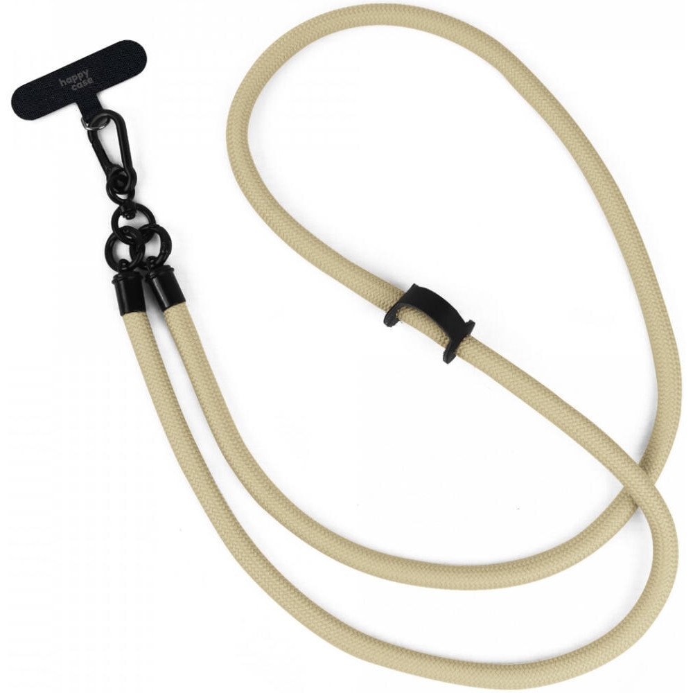 HappyCase Universal Αποσπώμενο Λουράκι Λαιμού για Θήκες Κινητών / Smartphones - Πάχος 10mm - Beige (8719246455292)