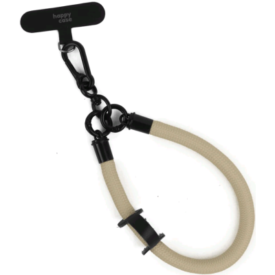 HappyCase Universal Αποσπώμενο Λουράκι Χειρός για Θήκες Κινητών / Smartphones - Πάχος 10mm - Beige (8719246455681)