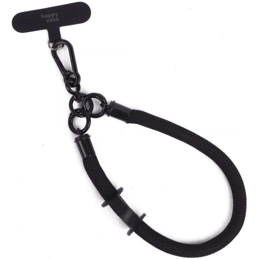 HappyCase Universal Αποσπώμενο Λουράκι Χειρός για Θήκες Κινητών / Smartphones - Πάχος 10mm - Black (8719246455674)