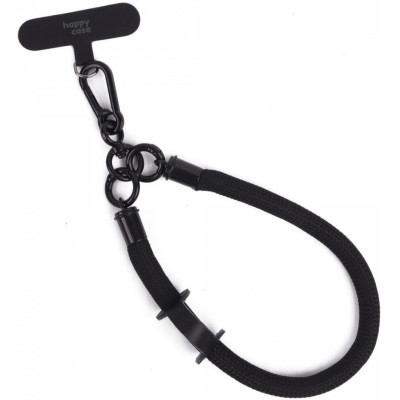 HappyCase Universal Αποσπώμενο Λουράκι Χειρός για Θήκες Κινητών / Smartphones - Πάχος 10mm - Black (8719246455674)